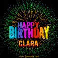 New Bursting with Colors Happy Birthday Clara GIF and Video with Music