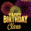 Wishing You A Happy Birthday, Clara! Best fireworks GIF animated greeting card.