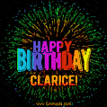 New Bursting with Colors Happy Birthday Clarice GIF and Video with Music