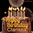 Chocolate Happy Birthday Cake for Clarissa (GIF)