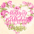Pink rose heart shaped bouquet - Happy Birthday Card for Clarissa