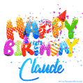 Happy Birthday Claude - Creative Personalized GIF With Name