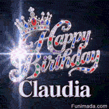 Elegant silver crown with ruby and sapphire gemstones on top of diamond cursive text, custom-designed for Claudia.