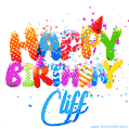 Happy Birthday Cliff - Creative Personalized GIF With Name