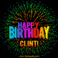 New Bursting with Colors Happy Birthday Clint GIF and Video with Music