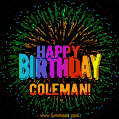 New Bursting with Colors Happy Birthday Coleman GIF and Video with Music