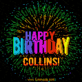 New Bursting with Colors Happy Birthday Collins GIF and Video with Music