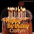 Chocolate Happy Birthday Cake for Coltyn (GIF)