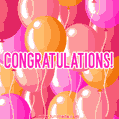 Bright animated balloons congratulations gif