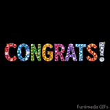 A rich and festive Congrats GIF. The jewel-encrusted letters radiate luxury, with stars and sparkles enhancing the colorful diamond design.