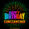 New Bursting with Colors Happy Birthday Constantino GIF and Video with Music