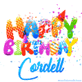 Happy Birthday Cordell - Creative Personalized GIF With Name