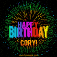 New Bursting with Colors Happy Birthday Cory GIF and Video with Music