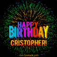 New Bursting with Colors Happy Birthday Cristopher GIF and Video with Music