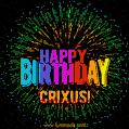 New Bursting with Colors Happy Birthday Crixus GIF and Video with Music