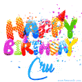 Happy Birthday Cru - Creative Personalized GIF With Name