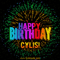 New Bursting with Colors Happy Birthday Cylis GIF and Video with Music