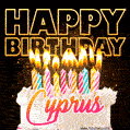 Cyprus - Animated Happy Birthday Cake GIF for WhatsApp