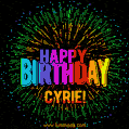 New Bursting with Colors Happy Birthday Cyrie GIF and Video with Music