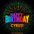 New Bursting with Colors Happy Birthday Cyrus GIF and Video with Music