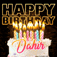 Dahir - Animated Happy Birthday Cake GIF for WhatsApp