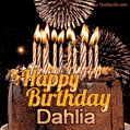 Chocolate Happy Birthday Cake for Dahlia (GIF)