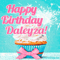 Happy Birthday Daleyza! Elegang Sparkling Cupcake GIF Image.