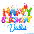 Happy Birthday Dallas - Creative Personalized GIF With Name