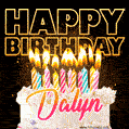 Dalyn - Animated Happy Birthday Cake GIF for WhatsApp