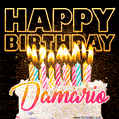 Damario - Animated Happy Birthday Cake GIF for WhatsApp