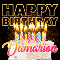 Damarion - Animated Happy Birthday Cake GIF for WhatsApp