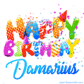 Happy Birthday Damarius - Creative Personalized GIF With Name