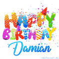 Happy Birthday Damian - Creative Personalized GIF With Name