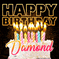 Damond - Animated Happy Birthday Cake GIF for WhatsApp