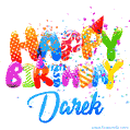 Happy Birthday Darek - Creative Personalized GIF With Name