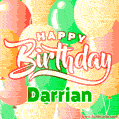 Happy Birthday Image for Darrian. Colorful Birthday Balloons GIF Animation.