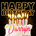 Darryn - Animated Happy Birthday Cake GIF for WhatsApp