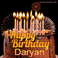 Chocolate Happy Birthday Cake for Daryan (GIF)