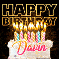 Davin - Animated Happy Birthday Cake GIF for WhatsApp