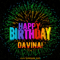 New Bursting with Colors Happy Birthday Davina GIF and Video with Music