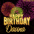 Wishing You A Happy Birthday, Davina! Best fireworks GIF animated greeting card.