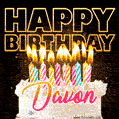 Davon - Animated Happy Birthday Cake GIF for WhatsApp
