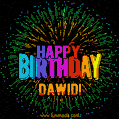 New Bursting with Colors Happy Birthday Dawid GIF and Video with Music