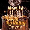 Chocolate Happy Birthday Cake for Dayna (GIF)