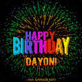 New Bursting with Colors Happy Birthday Dayon GIF and Video with Music