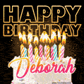 Deborah - Animated Happy Birthday Cake GIF Image for WhatsApp