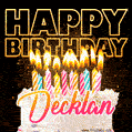 Decklan - Animated Happy Birthday Cake GIF for WhatsApp