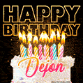 Dejon - Animated Happy Birthday Cake GIF for WhatsApp