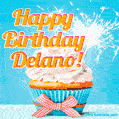 Happy Birthday, Delano! Elegant cupcake with a sparkler.