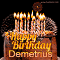 Chocolate Happy Birthday Cake for Demetrius (GIF)